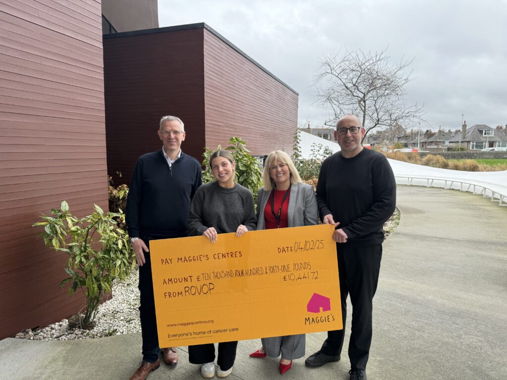 ROVOP presents donations to Maggie's Aberdeen